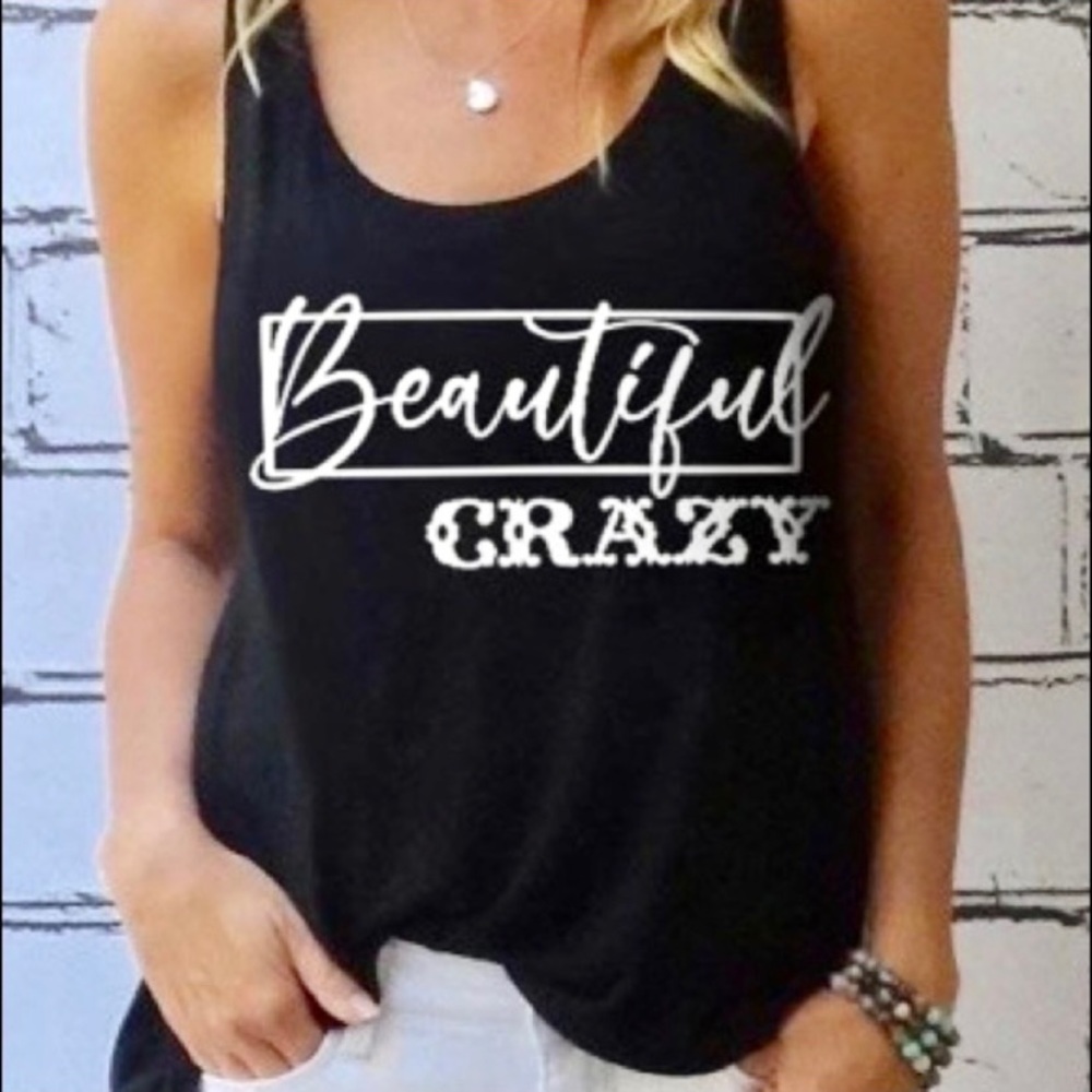 CCO Price‼️ New “Beautiful Crazy” Black Tank